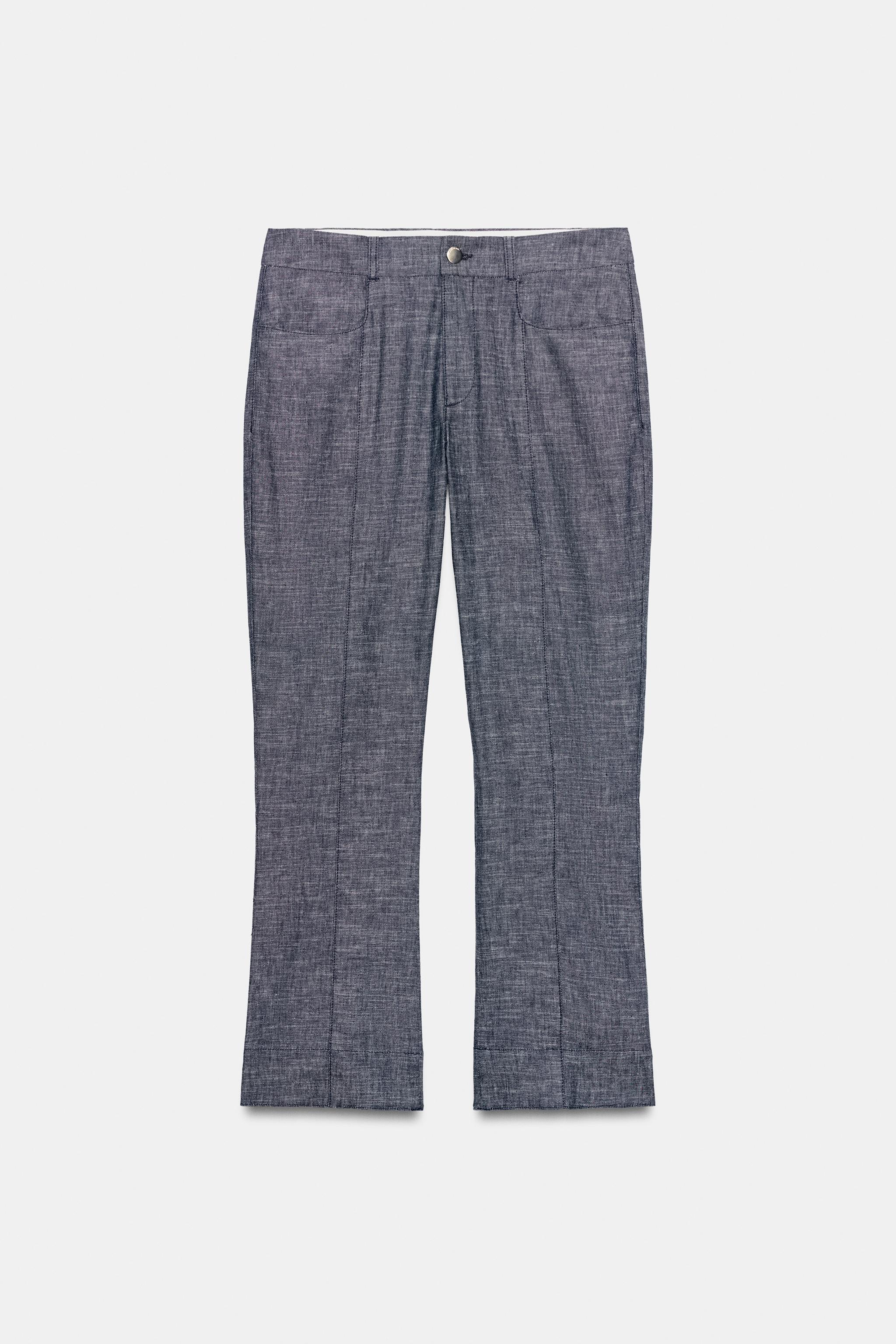PANTALON MINI FLARE AVEC LIN